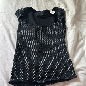 Brandy Melville Black Top with White Dots